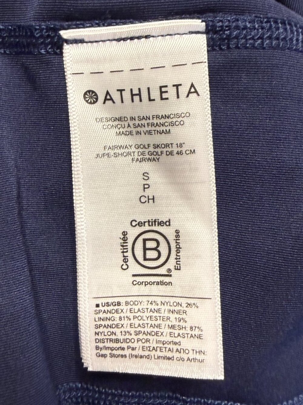Athleta Fairway Golf Skort 18" Womens Small Navy Country Club Preppy Active NWOT - Picture 13 of 15